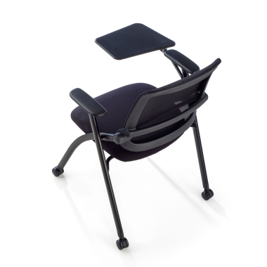 silla con pala negro con pala de escritura ruedas malla brazos moviles 13