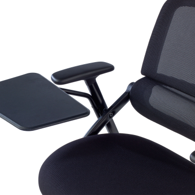 silla con pala negro con pala de escritura ruedas malla brazos moviles 10