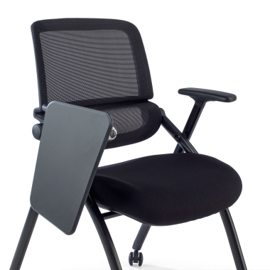 silla con pala negro con pala de escritura ruedas malla brazos moviles 9