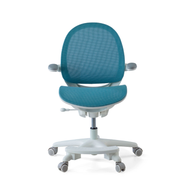 silla de escritorio infantil azul ergokid malla brazos abatibles 3