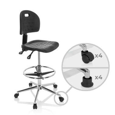 taburete de trabajo y laboratorio negro taburete plastico sin brazos 4