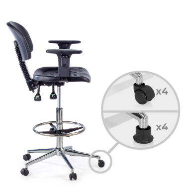 taburete de trabajo y laboratorio negro taburete con brazos plastico sin brazos 4