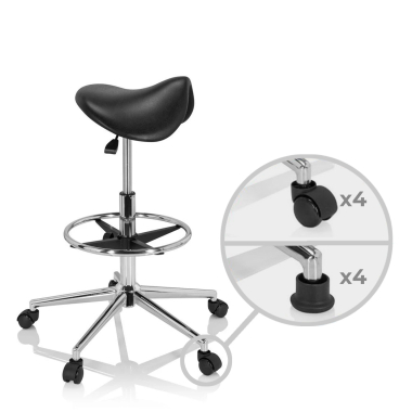 taburete de trabajo y laboratorio negro ergonomica plastico sin brazos 4