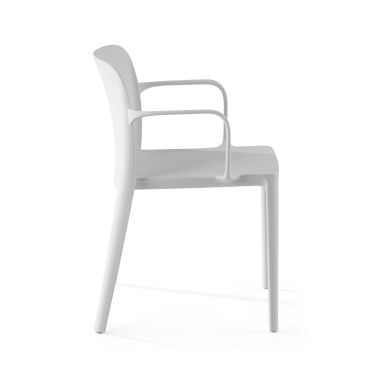 silla confidente blanco loop plastico brazos fijos 4