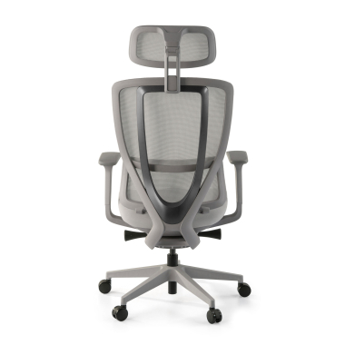 silla ergonomica blanco gris aeroflow estructura blanca malla brazos regulables 3d doble soporte lumbar reposacabezas 7