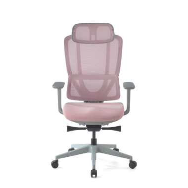 silla ergonomica blanco rosa aeroflow estructura blanca malla brazos regulables 3d doble soporte lumbar reposacabezas 3