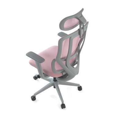 silla ergonomica blanco rosa aeroflow estructura blanca malla brazos regulables 3d doble soporte lumbar reposacabezas 10
