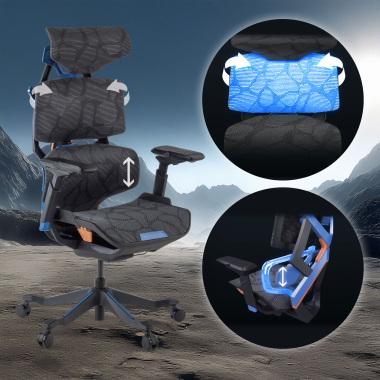 silla gaming lila dragonlord malla brazos regulables 6d soporte lumbar reposacabezas 6