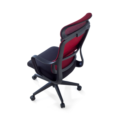 silla de oficina rojo nebula malla brazos fijos soporte lumbar reposacabezas 9