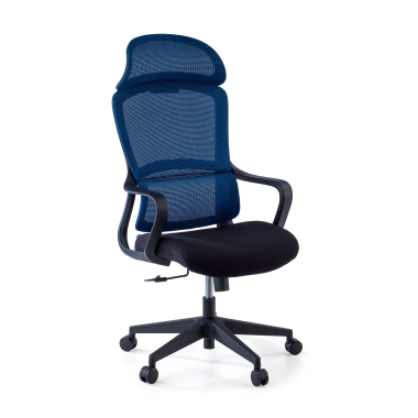 silla de oficina azul nebula malla brazos fijos soporte lumbar reposacabezas 1
