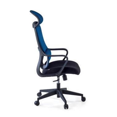 silla de oficina azul nebula malla brazos fijos soporte lumbar reposacabezas 4