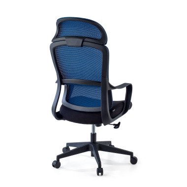silla de oficina azul nebula malla brazos fijos soporte lumbar reposacabezas 8