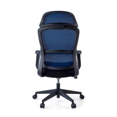 silla de oficina azul nebula malla brazos fijos soporte lumbar reposacabezas 6