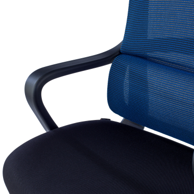 silla de oficina azul nebula malla brazos fijos soporte lumbar reposacabezas 7