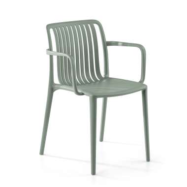 silla confidente verde omnia plastico brazos fijos 1