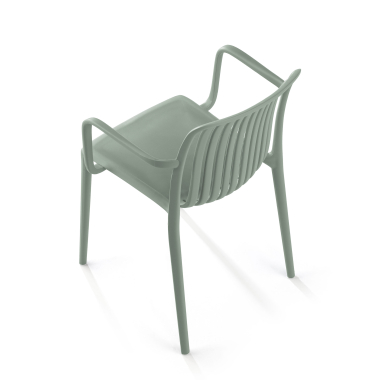 silla confidente verde omnia plastico brazos fijos 7