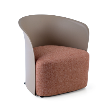 silla sala de espera marron duomo tela brazos fijos 1