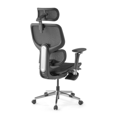 silla ergonomica negro erghos x2 malla brazos regulables 5d doble soporte lumbar reposacabezas reposapies extensible 12