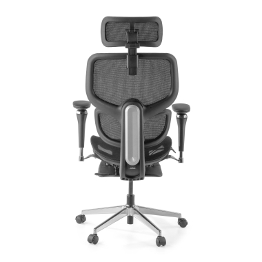silla ergonomica negro erghos x2 malla brazos regulables 5d doble soporte lumbar reposacabezas reposapies extensible 7