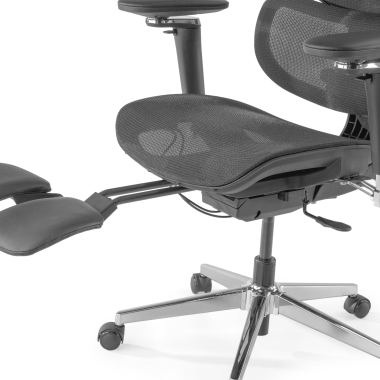 silla ergonomica negro erghos x2 malla brazos regulables 5d doble soporte lumbar reposacabezas reposapies extensible 9