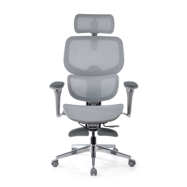 silla ergonomica gris erghos x2 malla brazos regulables 5d doble soporte lumbar reposacabezas reposapies extensible 6