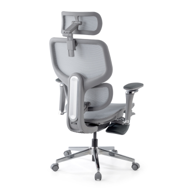 silla ergonomica gris erghos x2 malla brazos regulables 5d doble soporte lumbar reposacabezas reposapies extensible 11