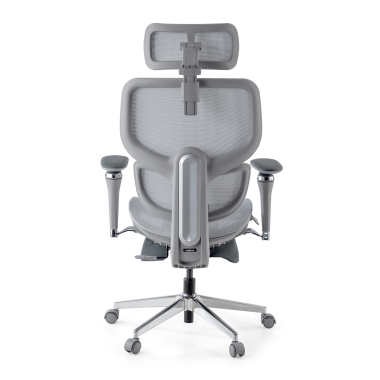 silla ergonomica gris erghos x2 malla brazos regulables 5d doble soporte lumbar reposacabezas reposapies extensible 7