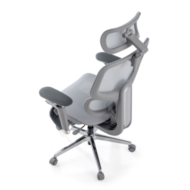 silla ergonomica gris erghos x2 malla brazos regulables 5d doble soporte lumbar reposacabezas reposapies extensible 13