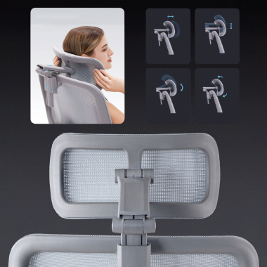 silla ergonomica gris erghos x2 malla brazos regulables 5d doble soporte lumbar reposacabezas reposapies extensible 5