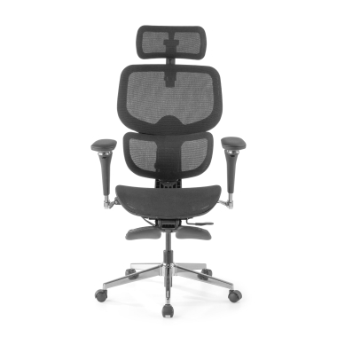 silla ergonomica negro erghos x2 malla brazos regulables 5d doble soporte lumbar reposacabezas reposapies extensible 6