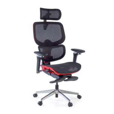 silla ergonomica rojo erghos x2 malla brazos regulables 5d doble soporte lumbar reposacabezas reposapies extensible 12