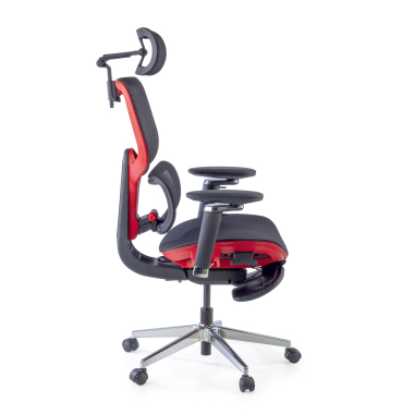 silla ergonomica rojo erghos x2 malla brazos regulables 5d doble soporte lumbar reposacabezas reposapies extensible 6