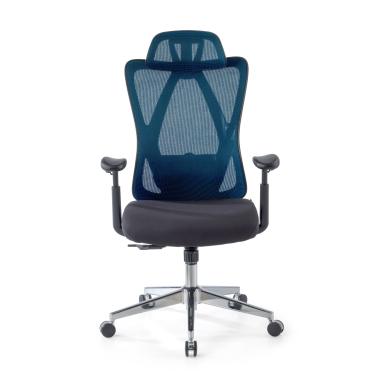 silla ergonomica azul matrix malla brazos moviles soporte lumbar reposacabezas 3
