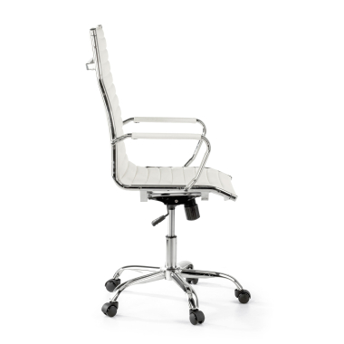 silla de oficina blanco respaldo alto piel sintetica brazos fijos 4