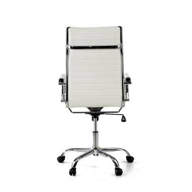 silla de oficina blanco respaldo alto piel sintetica brazos fijos 7
