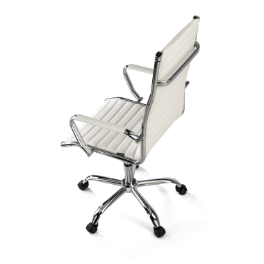 silla de oficina blanco respaldo alto piel sintetica brazos fijos 9