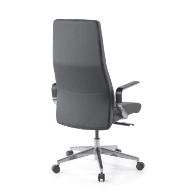 sillon de oficina negro weimar piel natural brazos tapizados 10