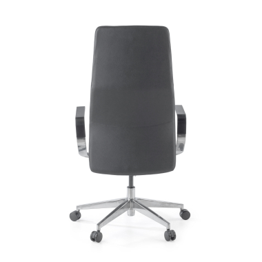sillon de oficina negro weimar piel natural brazos tapizados 9