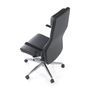 sillon de oficina negro weimar piel natural brazos tapizados 8