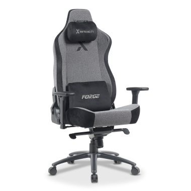 silla gaming gris forge tela brazos regulables 3d cojin lumbar y cervical reposacabezas 7