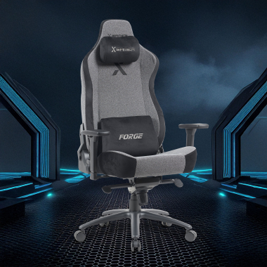 silla gaming gris forge tela brazos regulables 3d cojin lumbar y cervical reposacabezas 11