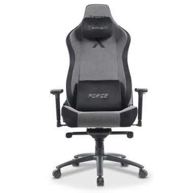 silla gaming gris forge tela brazos regulables 3d cojin lumbar y cervical reposacabezas 3