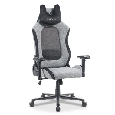 silla gaming gris vital tela brazos moviles cojin reposacabezas reposacabezas 1