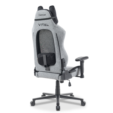 silla gaming gris vital tela brazos moviles cojin reposacabezas reposacabezas 12