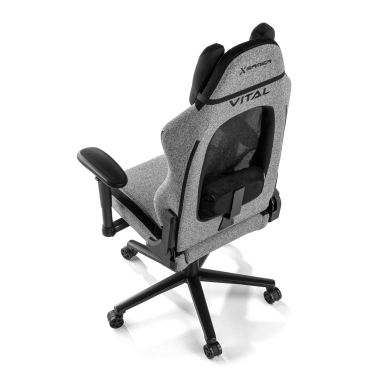 silla gaming gris vital tela brazos moviles cojin reposacabezas reposacabezas 10