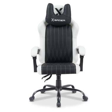 silla gaming blanco negro titan piel sintetica brazos abatibles cojin reposacabezas reposacabezas 3
