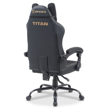 silla gaming negro titan piel sintetica brazos abatibles cojin reposacabezas reposacabezas 11