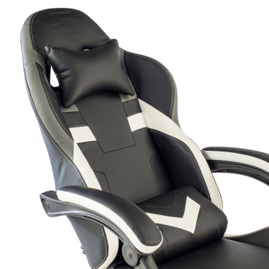 silla gaming blanco negro mist piel sintetica brazos abatibles cojin reposacabezas reposacabezas 4