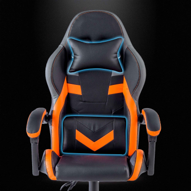 silla gaming naranja mist piel sintetica brazos abatibles cojin reposacabezas reposacabezas 7