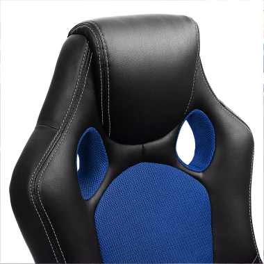 silla gaming azul racer piel sintetica brazos fijos 6